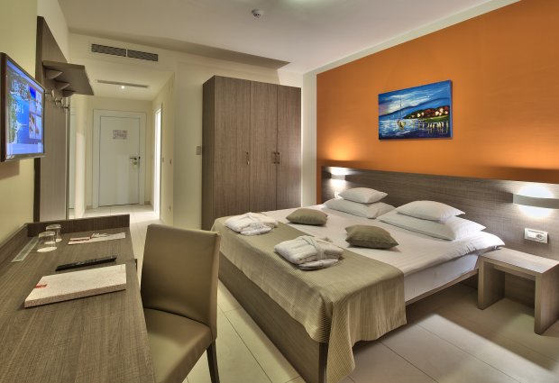 Slaapkamer van Hotel Crvena Luka Kroatië